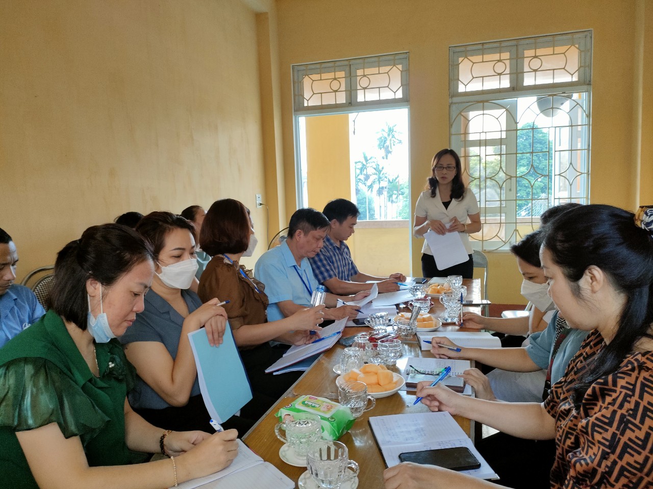 Sở Y tế giám sát hỗ trợ việc áp dụng mô hình bảng điểm chất lượng dịch vụ tại Trạm y tế phường Yên Ninh, Âu Lâu